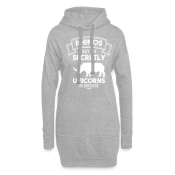 Rhino - Sweat-shirt à capuche long Femme - gris chiné - Devant