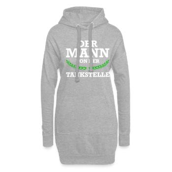 Tankstelle Shop Zapfsäule Tankwart Geschenk - Hoodie-Kleid - Grau meliert - Vorne