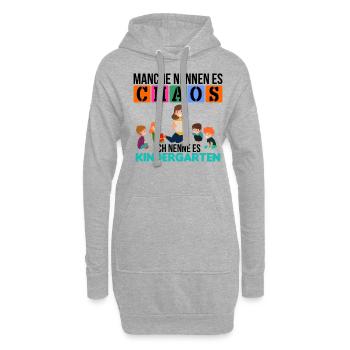 Chaos im Kindergarten - Hoodie-Kleid - Grau meliert - Vorne