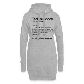 Technischer Support Definition Substantiv Technisc - Hoodie-Kleid - Grau meliert - Vorne