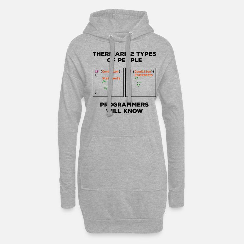 2 Arten von Personen Programmierer Programmierer f - Hoodie-Kleid - Grau meliert