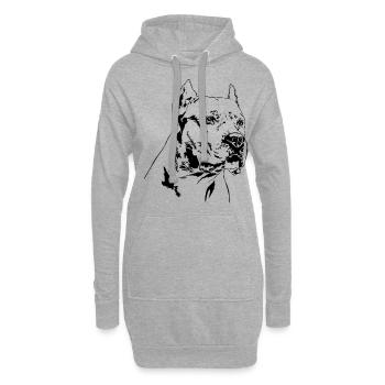 DOGO ARGENTINO portrait de chien chien Wilsigns - Sweat-shirt à capuche long Femme - gris chiné - Devant