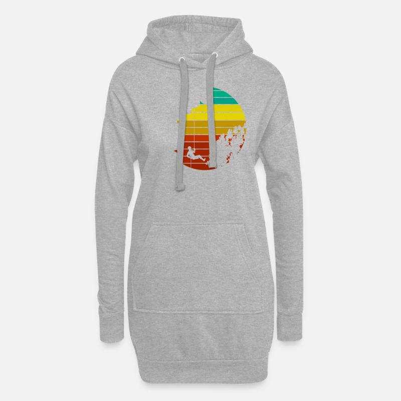 klettern - Hoodie-Kleid - Grau meliert