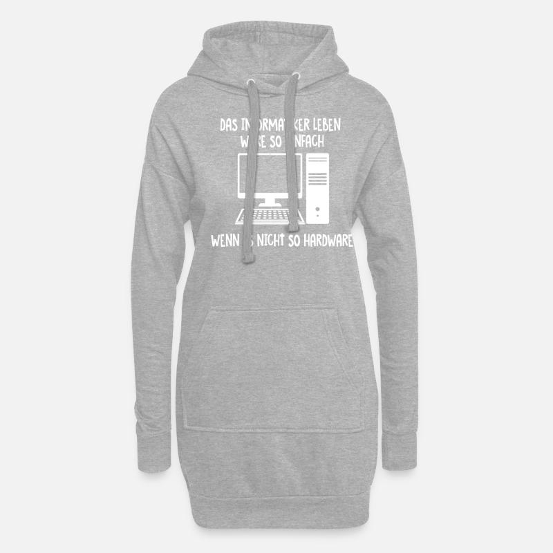 Informatiker Spruch - Hoodie-Kleid - Grau meliert