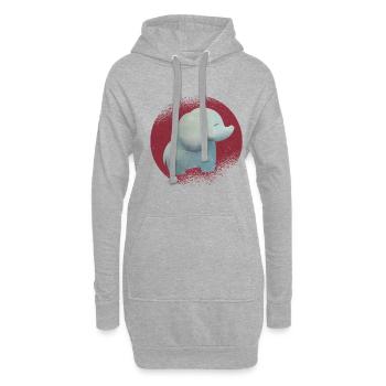 Elephant Africa Trunk Circus Zoo Wilderness Safari - Hoodie Dress - heather grey - Front