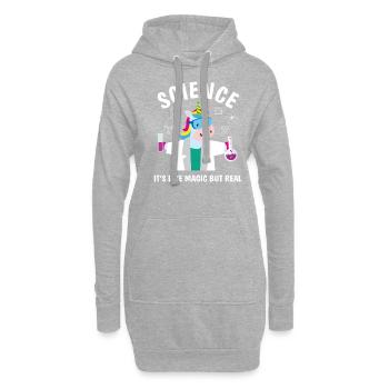 La science drôle est comme la magie mais un vrai amoureux de la licorne - Sweat-shirt à capuche long Femme - gris chiné - Devant