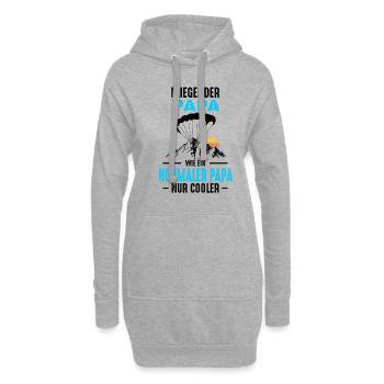 Paragliding Papa Fallschirmspringer Vater Gleitfli - Hoodie-Kleid - Grau meliert - Vorne