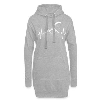 Parapente Parapente Montagnes EKG Cadeau - Sweat-shirt à capuche long Femme - gris chiné - Devant