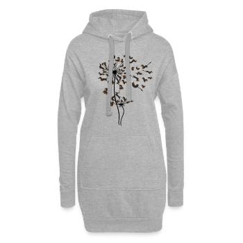 Dandelion Dachshund Dogs T Shirt - Hoodie-Kleid - Grau meliert - Vorne