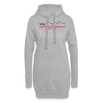 Sächsiche Schweiz - Skyline - Hoodie-Kleid - Grau meliert - Vorne