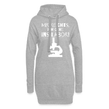 Mir reichts, ich gehe ins Labor! - Hoodie-Kleid - Grau meliert - Vorne