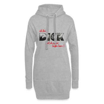 ich bin dick weil ich es mir leisten kann - Hoodie-Kleid - Grau meliert - Vorne