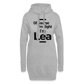Lea Personalized Name Birthday Gift - Hoodie Dress - heather grey - Front