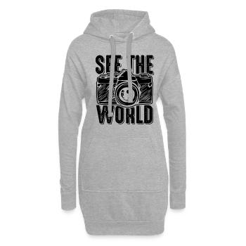 Photographe de voyage Voyage - Sweat-shirt à capuche long Femme - gris chiné - Devant