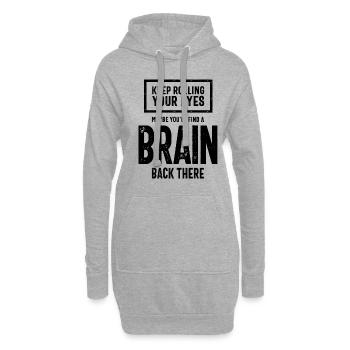 Sarkastisches Geschenk | Rollen Sie weiter mit den Augen - Hoodie-Kleid - Grau meliert - Vorne