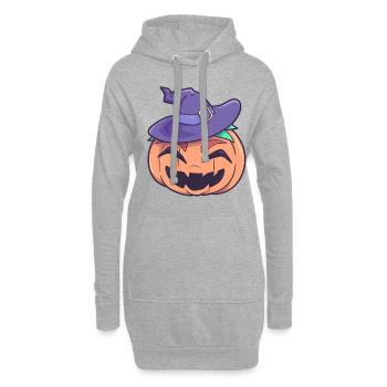 Kürbis Hexe Halloween Monster - Hoodie-Kleid - Grau meliert - Vorne