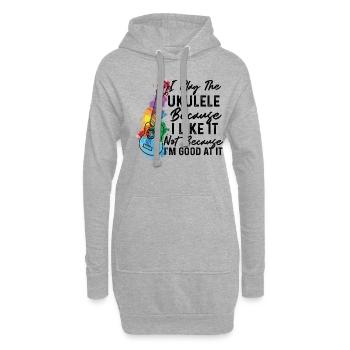 Je joue du ukulélé parce que je l'aime Ukulele Playe - Sweat-shirt à capuche long Femme - gris chiné - Devant