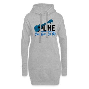 Uke Can Lean On Me Ukulele Player Hawaiian Musicia - Sweat-shirt à capuche long Femme - gris chiné - Devant