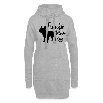Chien bouledogue français drôle maman française - Sweat-shirt à capuche long Femme - gris chiné - Devant