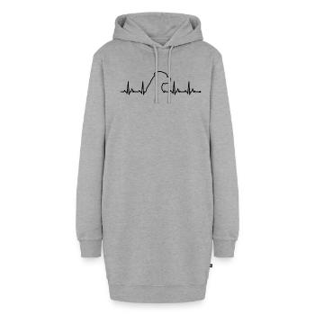 Rottweiler Herzschlag Hunde EKG Hundehalter Hund G - Hoodie-Kleid - Grau meliert - Vorne