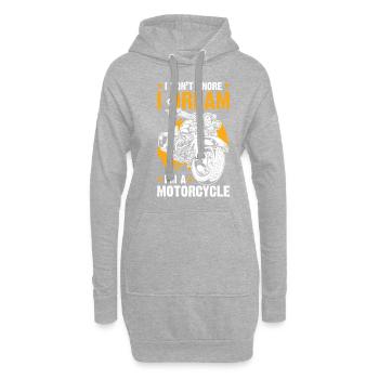 Motorrad Biker Motorcycle - Hoodie-Kleid - Grau meliert - Vorne