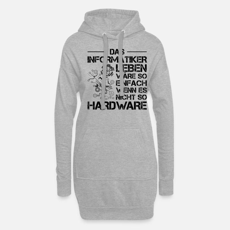 Lustiges Informatiker Informatik Hardware Nerd IT - Hoodie-Kleid - Grau meliert