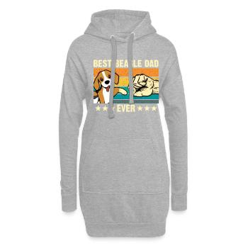 Meilleur Papa Beagle Chien Beagle Retro Canine Papa - Sweat-shirt à capuche long Femme - gris chiné - Devant