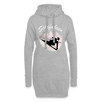 Schifahren - Wintersport - Hoodie-Kleid - Grau meliert - Vorne
