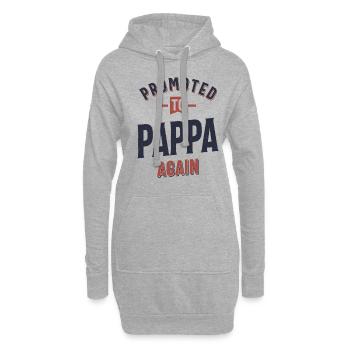 Promu Pappa à nouveau | Père grand-père - Sweat-shirt à capuche long Femme - gris chiné - Devant