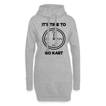 Il est temps d'aller en kart - Sweat-shirt à capuche long Femme - gris chiné - Devant