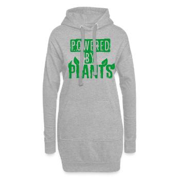 Propulsé par des plantes végétaliennes - Sweat-shirt à capuche long Femme - gris chiné - Devant