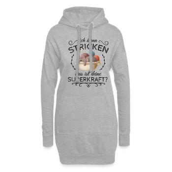 Super Strickmuster Spruch für Näherinnen Geschenk - Hoodie-Kleid - Grau meliert - Vorne