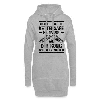 Waldarbeiter Holzfäller Kettensäge Geschenk Forstw - Hoodie-Kleid - Grau meliert - Vorne
