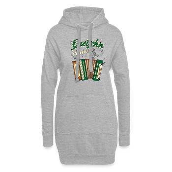 Quetschn Zugin Ziach Musik | Harmonika Akkordeon - Hoodie-Kleid - Grau meliert - Vorne