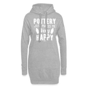 Handwerk Keramik Ton Lehm Werkstatt - Hoodie-Kleid - Grau meliert - Vorne