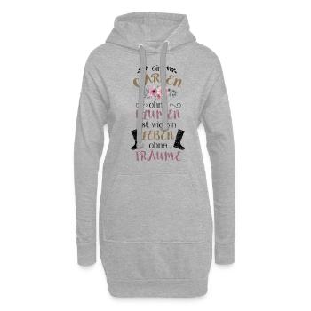 Schöner Gartenarbeit Spruch für Floristin Geschenk - Hoodie-Kleid - Grau meliert - Vorne