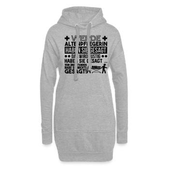 Altenpflegerin Spruch - Hoodie-Kleid - Grau meliert - Vorne