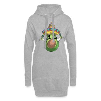 Avocat mexicain avec un cadeau de T-shirt Sombrero pour E - Sweat-shirt à capuche long Femme - gris chiné - Devant