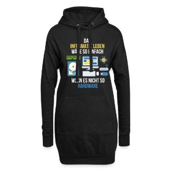 Informatiker - Hoodie-Kleid - Schwarz - Vorne