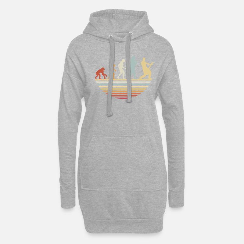 Évolution de la guitare basse - Sweat-shirt à capuche long Femme - gris chiné