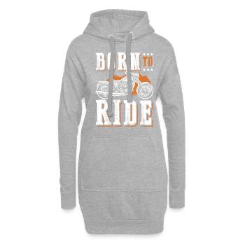Born to Ride Motorrad - Hoodie-Kleid - Grau meliert - Vorne