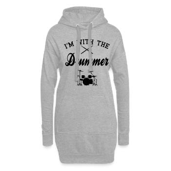 DRUMMER GIRLFRIEND Geschenk Schlagzeug für - Hoodie-Kleid - Grau meliert - Vorne