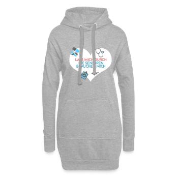 Altenpflegerin Altenpfleger Geschenk - Hoodie-Kleid - Grau meliert - Vorne