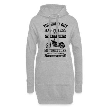 MOTORRAD LUSTIG Geschenk Biker für Motorradfahrer - Hoodie-Kleid - Grau meliert - Vorne