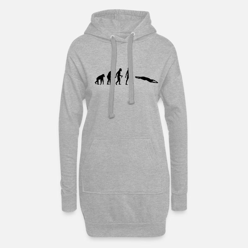Evolution Schwimmen - Hoodie-Kleid - Grau meliert
