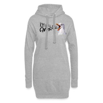 Amrum Urlaub Möwe Nordsee Insel Küste Geschenk - Hoodie-Kleid - Grau meliert - Vorne