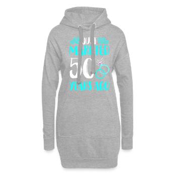 Mariage juste marié 50 ans - Sweat-shirt à capuche long Femme - gris chiné - Devant