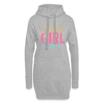 Anniversaire fille d'anniversaire - Sweat-shirt à capuche long Femme - gris chiné - Devant