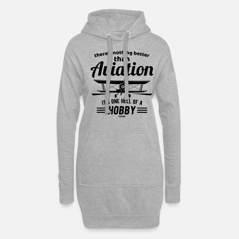 Piloten Spruch - Hoodie-Kleid - Grau meliert