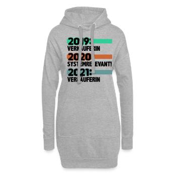 Verkäuferin Kassiererin - Hoodie-Kleid - Grau meliert - Vorne